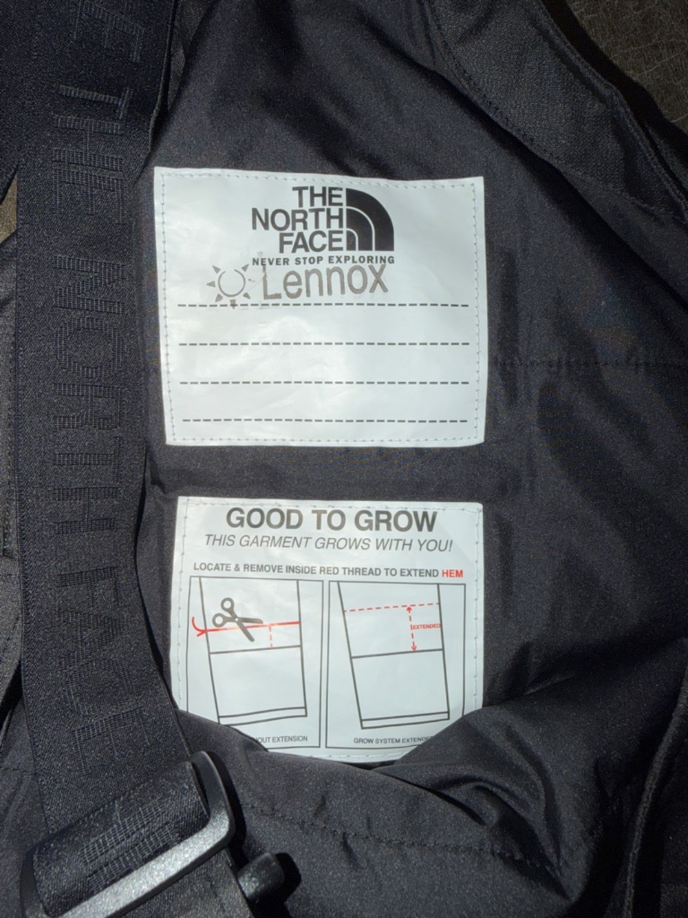 The North Face Teen/Adolescent Black Bib Snow Pants Overalls - Picture 7 of 9